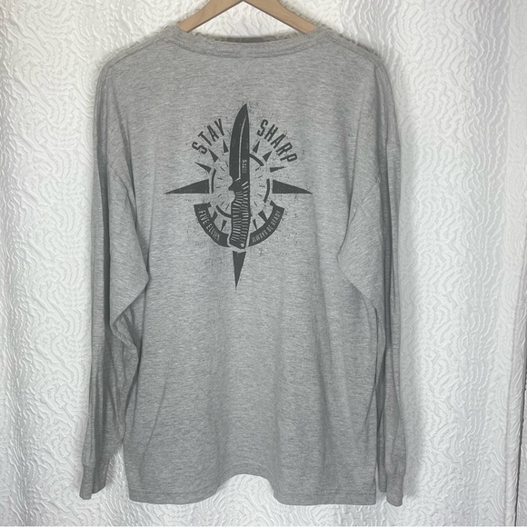 5.11 TACTICAL Stay Sharp Combat Knife Gray Long Sleeve Tee - Picture 1 of 6